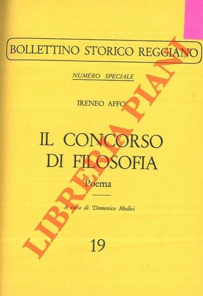 Il concorso di filosofia. Poema. A cura di Domenico Medici.