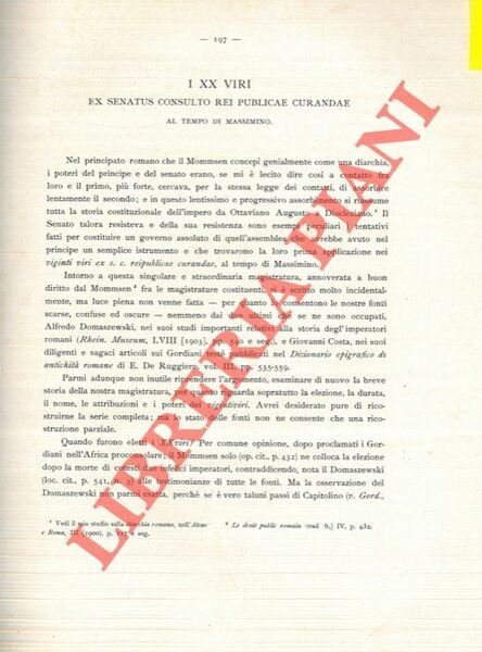 I XX viri ex senatus consulto rei publicae curandae al …