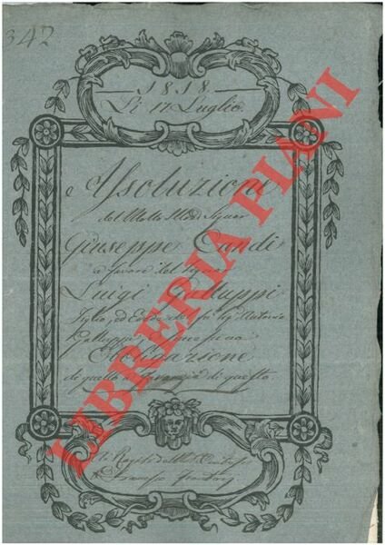 Assoluzione per un predio nel Comune di Poggetto.