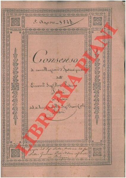 Consenso di cancellazione d'Ipoteca.