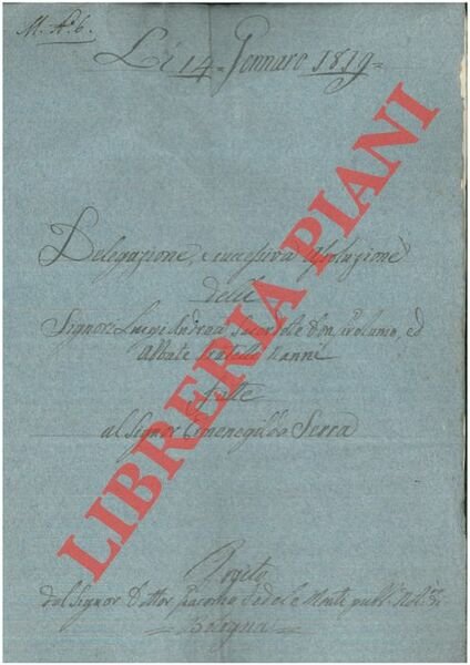 Delegazione e successiva assoluzione per una possessione posta nel Comune …