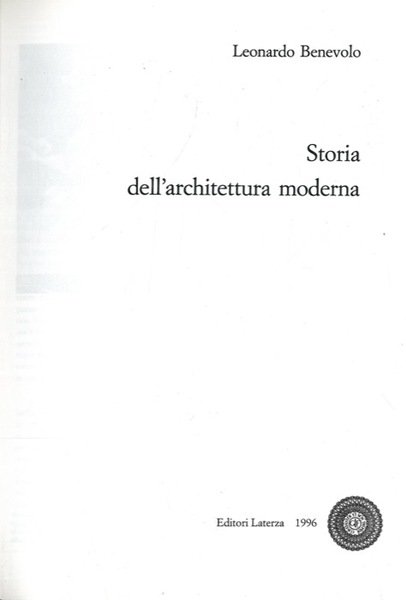 Storia dell'architettura moderna.