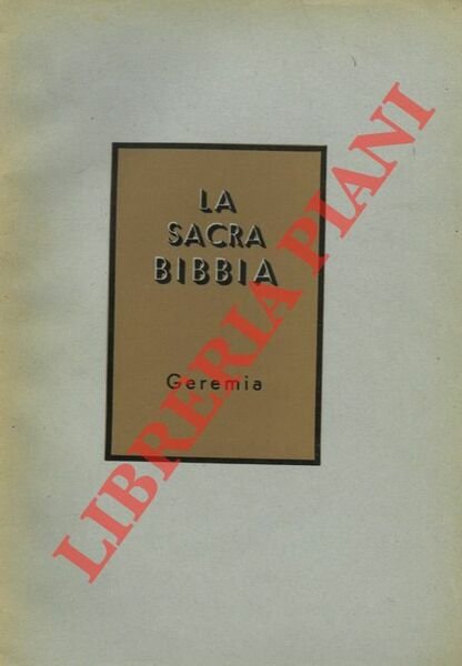 La Sacra Bibbia. Geremia.