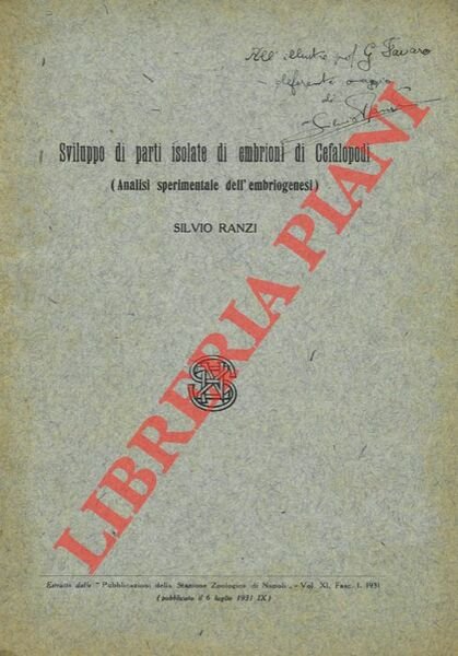 Sviluppo di parti isolate di embrioni di Cefalopodi (Analisi sperimentate …