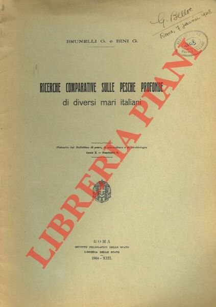 Ricerche comparative sulle pesche profonde di diversi mari italiani.