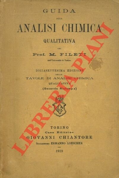 Guida alla analisi chimica quantitativa.