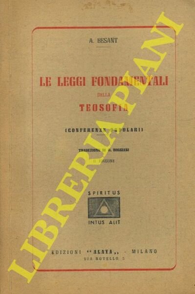 Le leggi fondamentali della teosofia (Conferenze popolari).