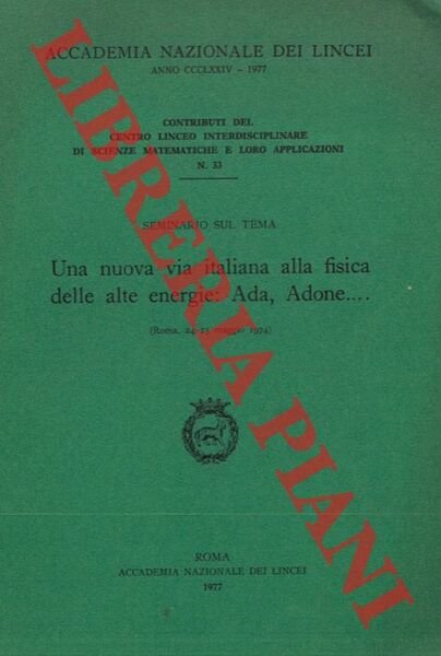 Seminario sul tema: una nuova via italiana alla fisica delle … | Immagine principale