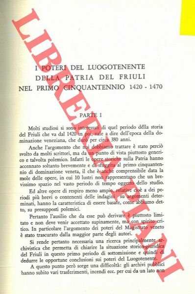 I poteri del Luogotenente della patria del Friuli nel primo …