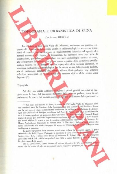 Topografia e urbanistica di Spina.
