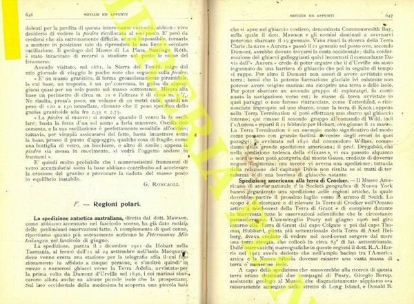 La spedizione antartica australiana. Spedizione americana alla terra di Crocker. …