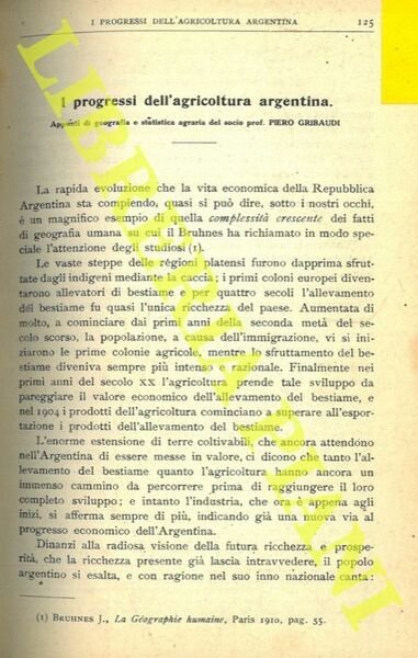 I progressi dell'agricoltura argentina.