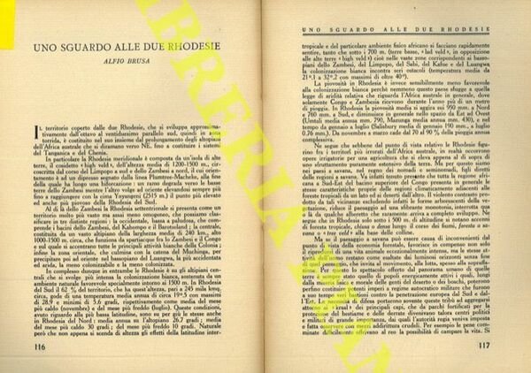 Uno sguardo alle due Rhodesie.