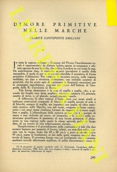 Dimore primitive nelle Marche.