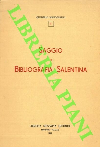 Saggio di Bibliografia salentina.