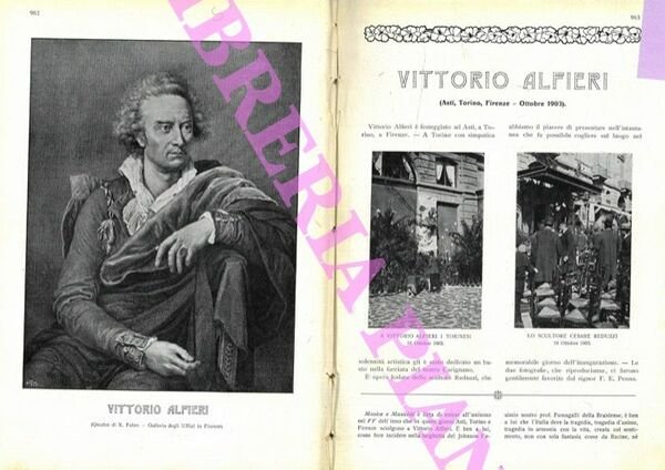 Vittorio Alfieri (Asti,. Torino, Firenze - Ottobre 1903)