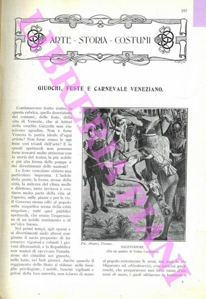 Giuochi, feste e carnevale veneziano.