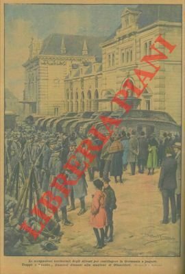 Le truppe degli Alleati davanti alla stazione di Dusseldorf per …