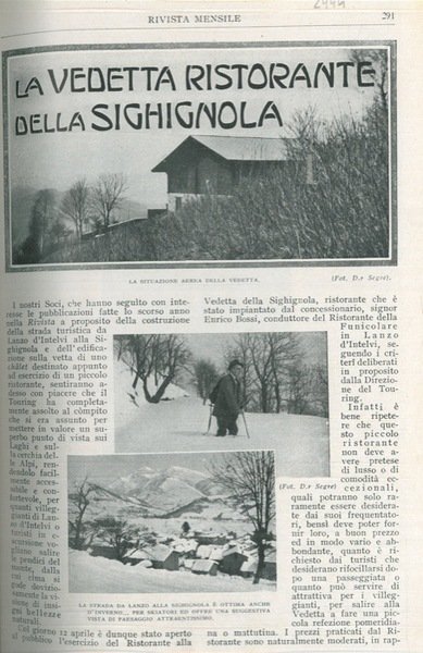 La vedetta ristorante della Sighignola.