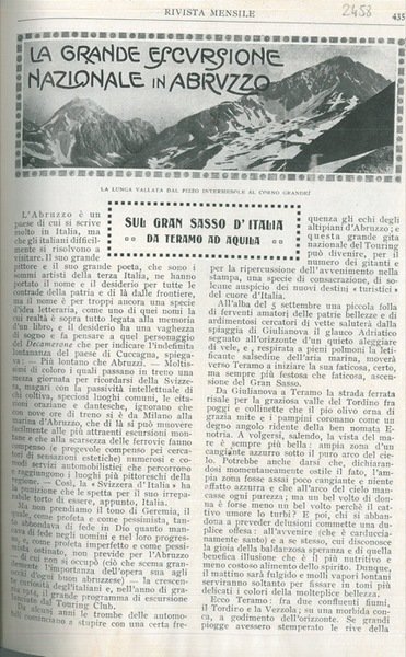 La grande escursione nazionale in Abruzzo. Sul Gran Sasso d'Italia. …