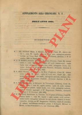 25 Supplementi alle Circolari dell'anno 1865 relativi ai disertori o … | Immagine Gallery 2