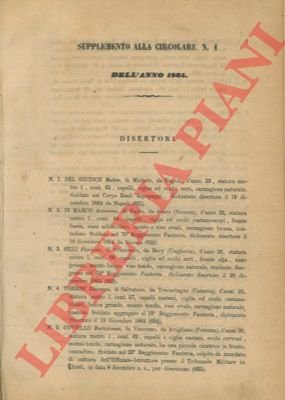 25 Supplementi alle Circolari dell'anno 1865 relativi ai disertori o … | Immagine Gallery 3