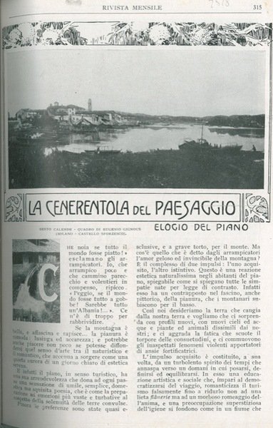 La cenerentola del paesaggio. Elogio del piano.