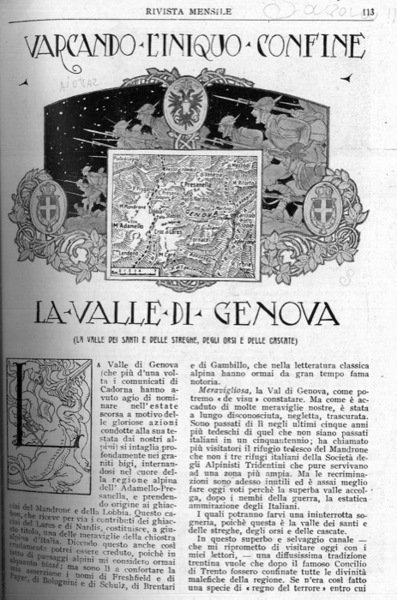 Varcando l'iniquo confine la Valle di Genova. La valle dei …