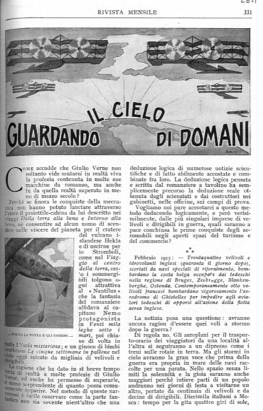Guardando il cielo di domani.