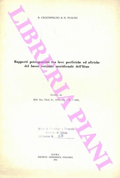 Rapporti petrogenetici tra lave porfiriche ed afiriche del basso versante …