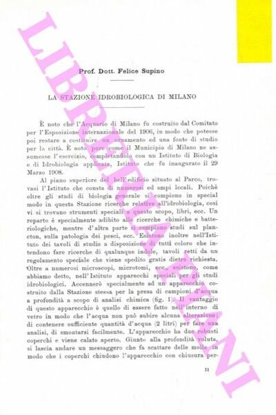 La stazione idrobiologica di Milano.