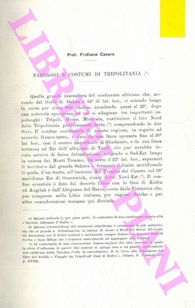 Paesaggi e costumi di Triplitania.