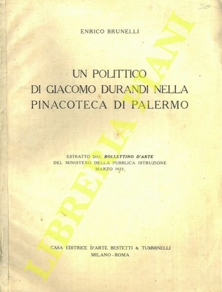 Un polittico di Giacomo Durandi nella pinacoteca di Palermo.