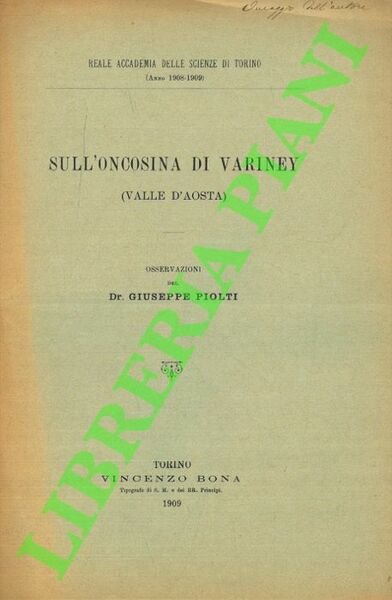 Sull'oncosina di Variney (Valle d'Aosta) .