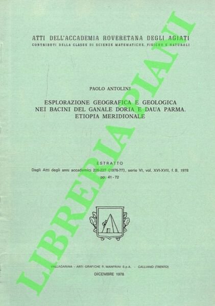 Esplorazione geografica e geologica nei bacini del Ganale Doria e …