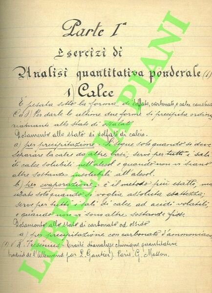 Esercizi di analisi chimica quantitat.