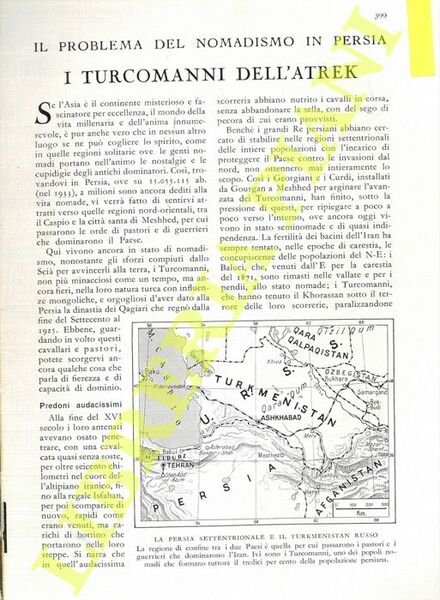Il problema del nomadismo in Persia. I Turcomanni dell'Atrek. | Immagine principale