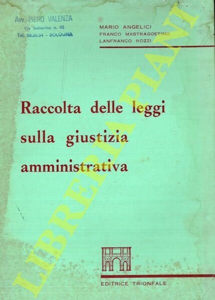Raccolta delle leggi sulla giustizia amministrativa. | Immagine principale