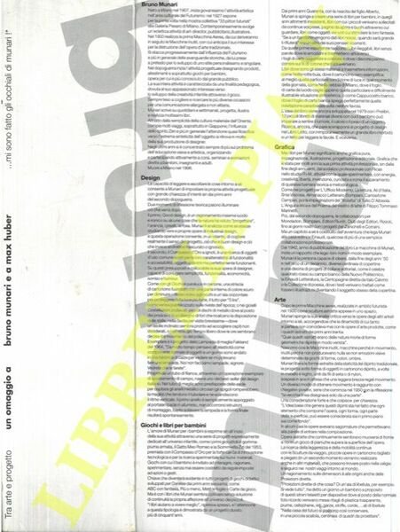 Tra arte e progetto . Un omaggio a Bruno Munari …