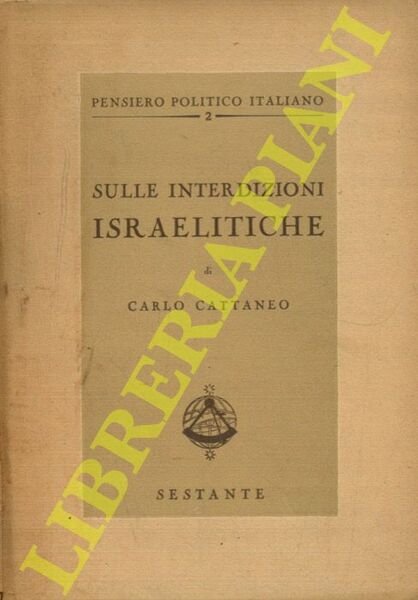 Sulle interdizioni israelitiche. A cura di G. A. Belloni. | Immagine principale