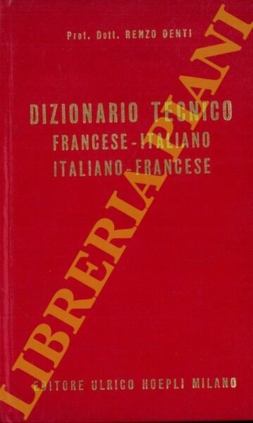 Dizionario tecnico francese-italiano - italiano-francese. | Immagine principale