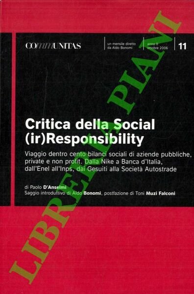 Critica della Social (ir)Responsibility. Viaggio dentro cento bilanci sociali di … | Immagine principale