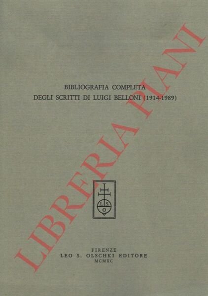 Bibliografia completa degli scritti di Luigi Belloni (1914-1989). | Immagine principale