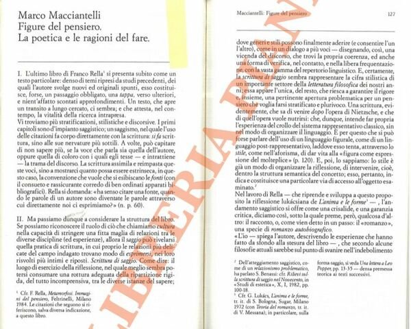 Figure del pensiero. La poetica e le ragioni del fare.