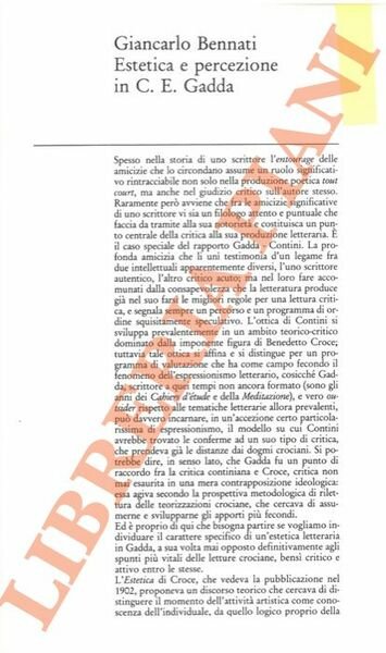 Estetica e percezione in C.E. Gadda.