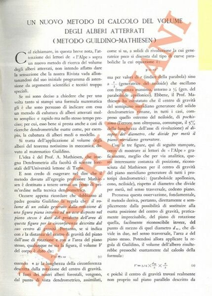 Un nuovo metodo di calcolo del volume degli alberi atterrati (metodo Guildino-Mathiesen).