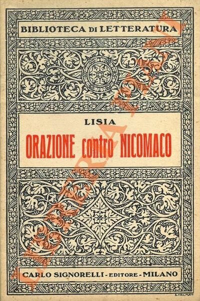 Orazione contro Nicomaco.