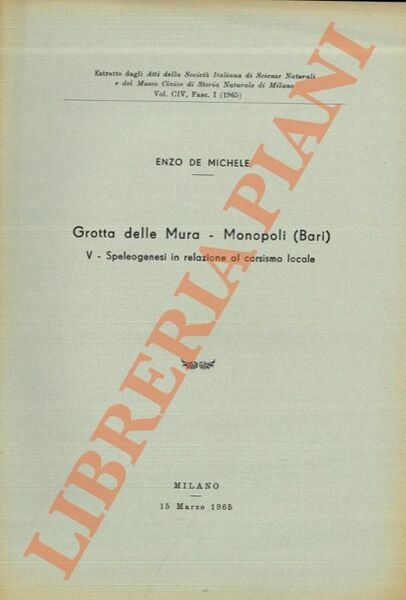 Grotta delle Mura - Monopoli (Bari) V - Speleologenesi in …