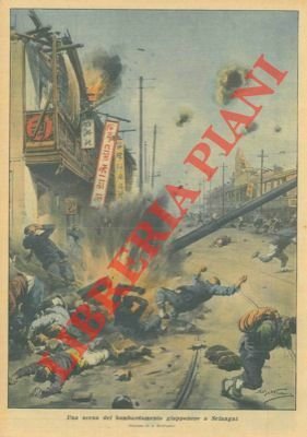 Una scena del bombardamento giapponese a Sciangai.