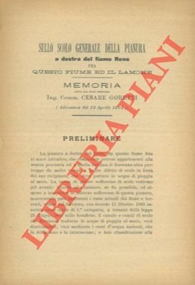 Sullo scolo generale della pianura a destra del fiume Reno …